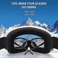 thumbnail image 3 of Ski Goggles, OTG Glasses Style Ski/Snowboard Goggles for Men, Women and Teens, Anti-Fog UV Snow Goggles (Silver), 3 of 5