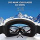 thumbnail image 3 of Ski Goggles, OTG Glasses Style Ski/Snowboard Goggles for Men, Women and Teens, Anti-Fog UV Snow Goggles (Silver), 3 of 5