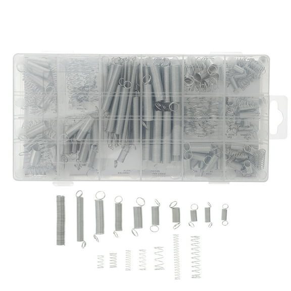 Raindrops 200PCS Galvanized Steel Springs Assortment - Various Sizes, with Case