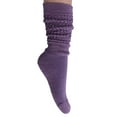 thumbnail image 2 of 3 Pairs Slouch Socks Cotton Knee High Scrunch Socks (Pink-Purple-Light Blue), 2 of 6