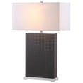thumbnail image 6 of SAFAVIEH Joyce 27.75 in. H Rectangular Faux Table Lamp, Grey Faux Woven Leather, Set of 2, 6 of 7