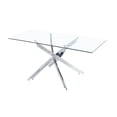 thumbnail image 3 of Corey Dining Table in Chrome, Rectangle Dining Table, Glass Dining Table, Modern Rectangle Dining Table, Kitchen Dining Table with Tempered Glass, Rectangular Dining Table with Polished Stainless Stee, 3 of 4