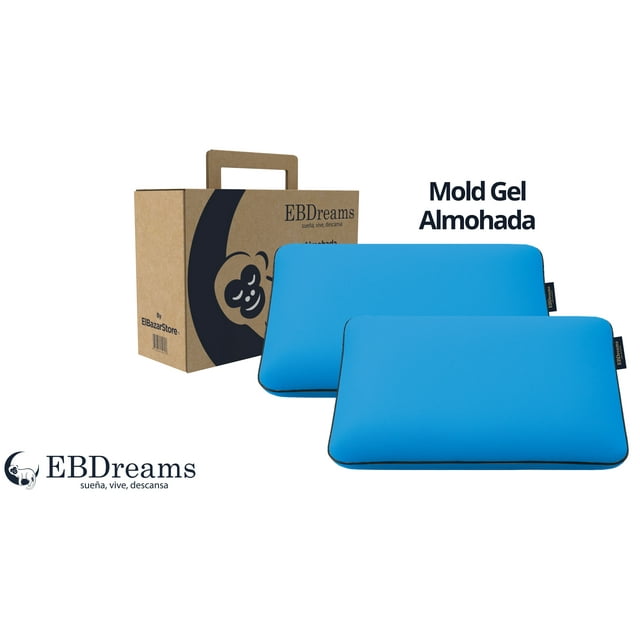 Paquete 2 Almohadas EBDreams Mold Gel Azul Air Sense Estandar Suave Ergonómica Bambú El Bazar Store