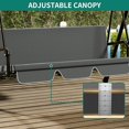 thumbnail image 2 of TY Arts & Culture Grey 3-Seat Porch Swing With Backrest, Metal Stand | Outdoor Swings For Adults Covered Lawn Swing, 2 of 7
