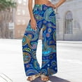 thumbnail image 6 of TMOYZQ Palazzo Pants for Women 2025, Elastic High Waisted Boho Casual Loose Wide Leg Pants Plus Size Print Baggy Lounge Trouser Pants on Clearance, 6 of 6
