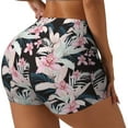 thumbnail image 2 of Wukai Orchids Flowers Print Pack Biker Shorts for Women Yoga Workout Gym Running Scrunch Active Shorts-Small, 2 of 8