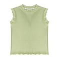 thumbnail image 3 of Alvivi Kids Girls Summer Sleeveless Crew Neck Ribbed Knit Crop Tank Top Vest T-Shirts Blouse Green 7-8, 3 of 7