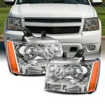 AKKON - For 07-13 Suburban Tahoe Avalanche Chrome Clear Headlights Front Lamps Direct Replacement Left Right