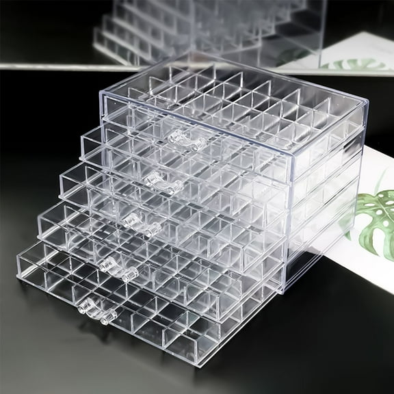 Jewelry Box Acrylic Transparent 5 Drawers Jewelry Storage Gift for Women Clear 120 Small Compartments
