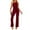 Wine, variant on Kaemgyyd Formal Jumpsuit for Women One-Shoulder Cutout Elegant Clubwear Long Straight Pants Romper for Party with Belt