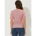 thumbnail image 4 of INSPIRE CHIC Blouse à Manches Courtes à Carreaux pour Femmes Col Carré Rouge G, 4 of 5