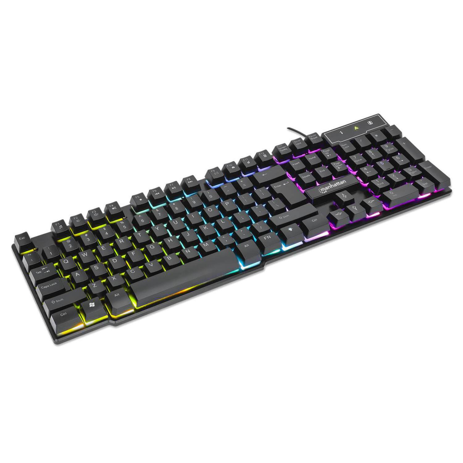 Manhattan Wired USB Gaming Keyboard – With Backlit RGB LED, Quiet Keystrokes - For Computer, PC, Desktop, Gamer - image 2 of 11
