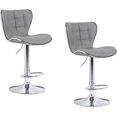 thumbnail image 1 of Bronte Living Leatherette Bar Stool 360 Swivel, Adjustable Height 24" to 33" High Backrest, with Hard Floor Protection Rubber Band - Series Susan (Set of 2), 1 of 5