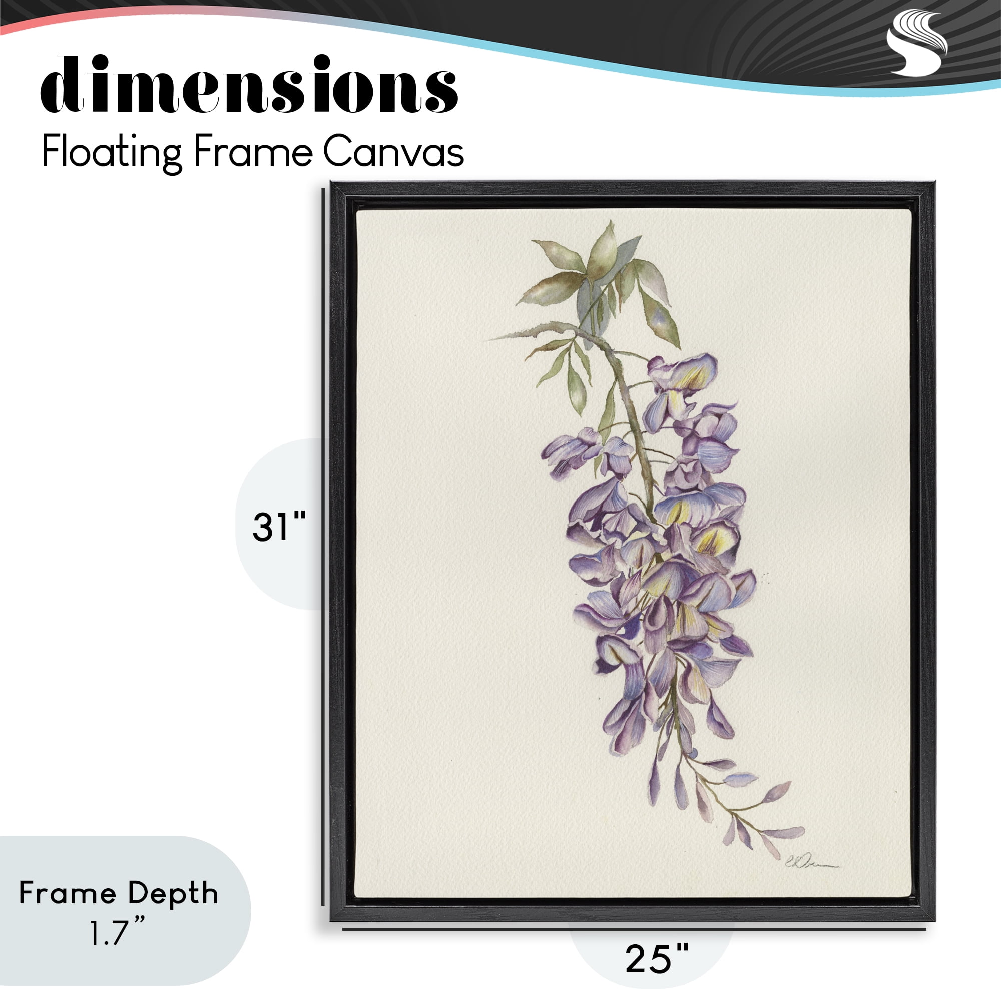 Stupell Industries Delicate Hyacinths Study Black Framed Floater Canvas Wall Art, design by Cady Driver