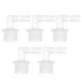 thumbnail image 1 of Accesorio de Barbado de Manguera de Plástico Unique Bargains 3/8" G3/4 Macho NPT Adaptador de Codo Barbado Acuario PP Transparente 5 Pcs, 1 of 7