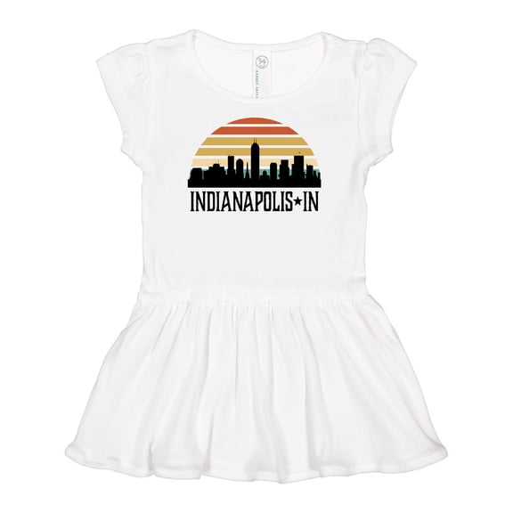 Inktastic Indianapolis Indiana Skyline Retro Girls Baby Dress