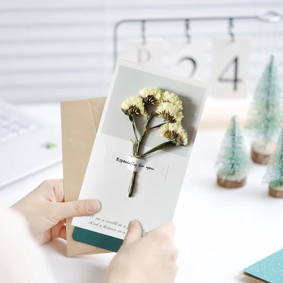 Mothers Day Gifts Clearance! Creative Mantianxing Mother's Day Birthday Greeting Card Teacher's Day Dry Flower Greeting Card Dry Flower Thank You Flower Shop Thanksgiving Small Card