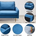 thumbnail image 6 of Hybition Velvet Sofa Modern Couch with Metal Legs for Living Room-Blue, 6 of 9