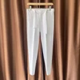 thumbnail image 3 of Pantalones de traje masculino con cinturón 9 Pantalones de verano negros recortados para hombre Ropa de diseñador de tela Reseñas de estilo coreano Muchos pantalones elegantes, 3 of 5