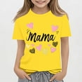 thumbnail image 2 of Jinhomg Toddler Mothers Day Shirt Cute Letter and Heart Graphic Tees Lightweight Comfy Short Sleeve Crew Neck T-Shirrs Kid Boys Girls Holiday Tops Yellow 15-16Years, 2 of 5