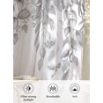 thumbnail image 6 of Sheer Curtains 54 Inch Length 2 Panels Set for Kitchen, Eucalyptus Leaves Semi Sheer Curtains for Windows, Grey Summer Botanical Weeping Voile Window Treatments Rod Pocket Curtain, 6 of 7