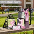 thumbnail image 2 of DISNIMO Clear Backpack for School, Axolotl Cherry Blossom Print 3 Pcs Heavy Duty Large Clear Backpack with Lunch Box & Pencil Bag for Kids Girls, See Through PVC Bookbag, 2 of 5