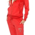 thumbnail image 3 of White Mark Women's 2 Piece Rhinestone Velour Tracksuit Set, 3 of 6