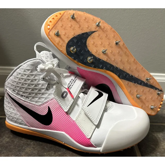 Ni - ke Men's Ni - ke Zoom Javelin Elite 3 Track White Pink with SPIKES AJ8119-101 Size 9