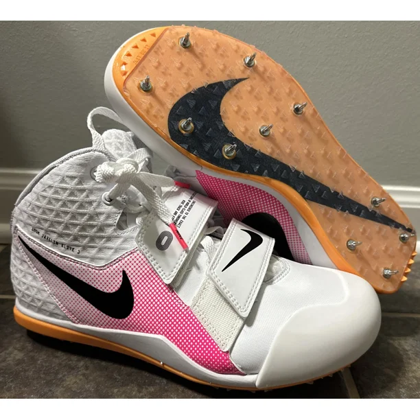Ni - ke Men's Ni - ke Zoom Javelin Elite 3 Track White Pink with SPIKES AJ8119-101 Size 9
