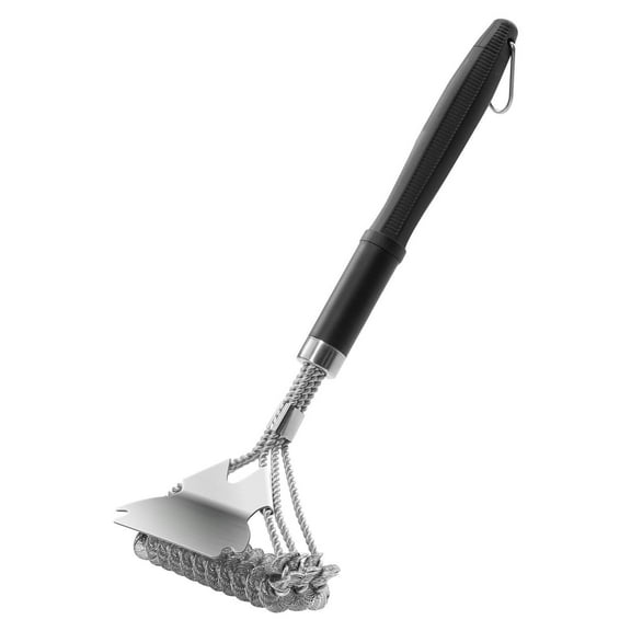 Extra-Long 17-Inch Grill Brush – Bristle-Free Cleaning Tool, Stainless Steel BBQ Scraper