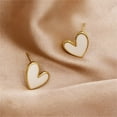 thumbnail image 4 of 18G Dainty Enamel Heart Stud Earrings for Women 925 Sterling Silver Post Pin Hypoallergenic Small Cute Love Cartilage Studs Piercing Jewelry, 4 of 6
