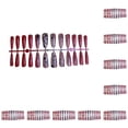 thumbnail image 1 of Soidarity 24 Uds. De uñas postizas extralargas, puntas de uñas postizas, decoración para mujeres, accesorio de manicura para mujeres y niñas, estampado rojo negro 10piezas, 1 of 6