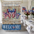 thumbnail image 4 of American Flag Butterfly Shower Curtain, 72" x 84", Independence Day Vintage Wood Grain Waterproof Bathroom Curtain Washable Shower Curtain Set with 12 Hooks, 4 of 9