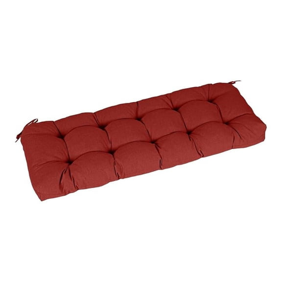 46''x19''x 5'' Tufted Outdoor Cushion, Water Resistant & Fade Resistant Polyester Pads with 2 Straps for LoveSeat, Window, Rattan , Red