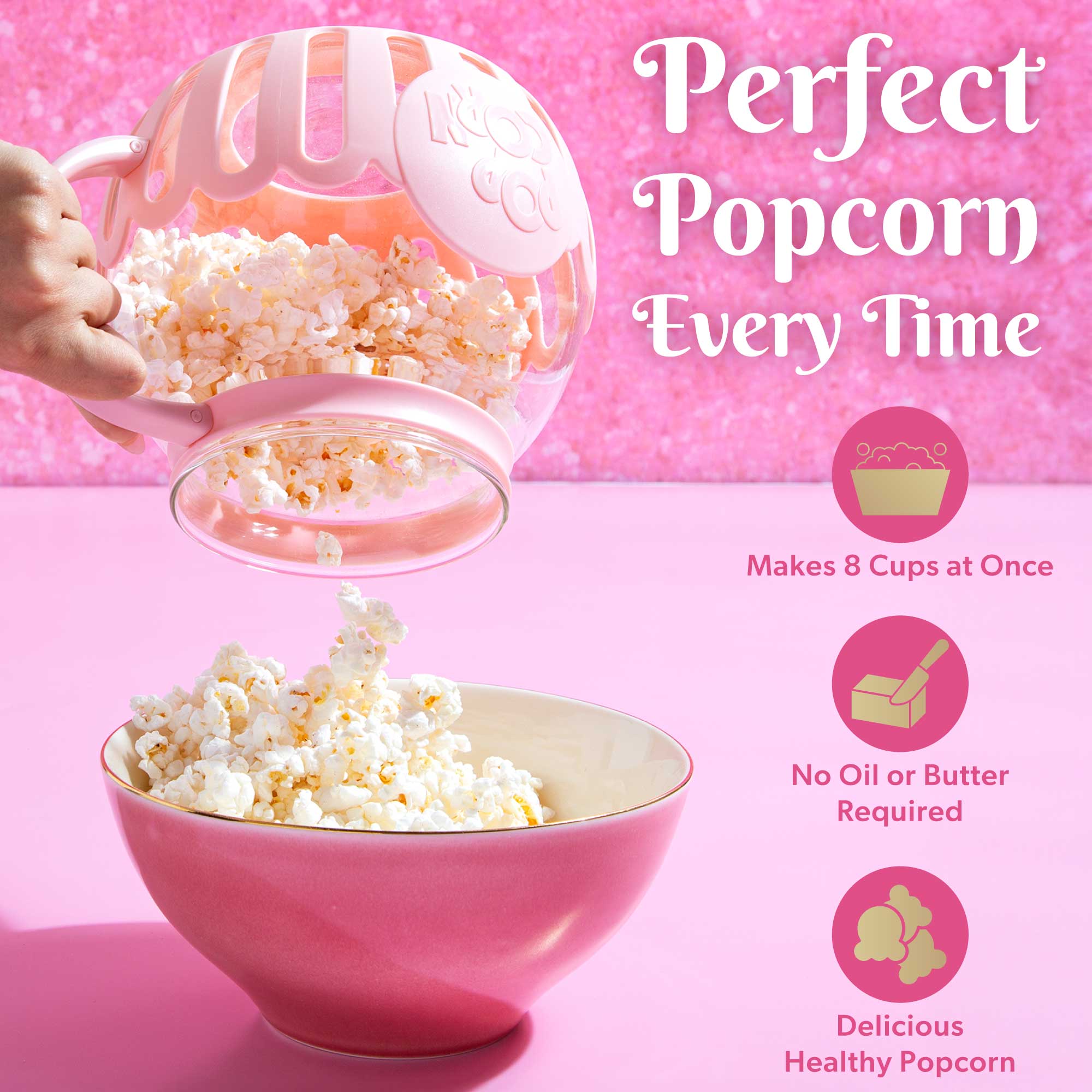 Paris Hilton Microwave Popcorn Popper, Dishwasher Safe, 3.3-Quart, Pink - image 4 of 9