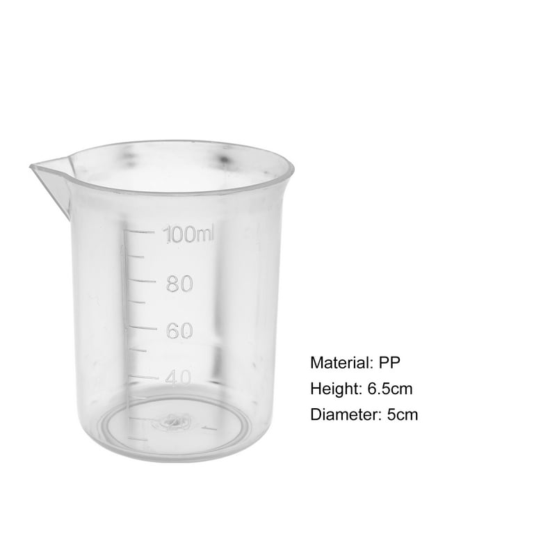 100ml Measuring Cup Transparent Scale Plastic Measuring Cup Lab Chemical  Measuring Cup Kitchen Bar Supplies