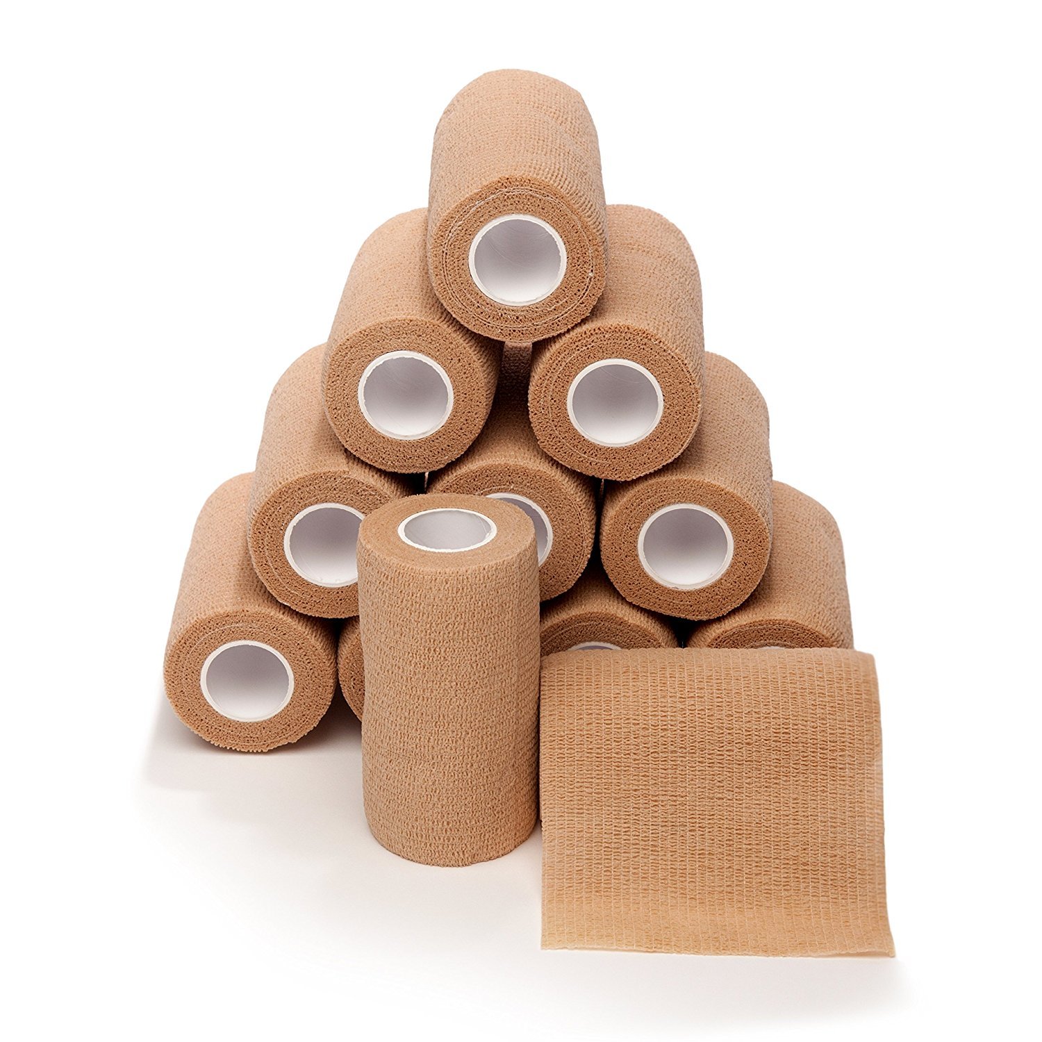 4" x 5 Yd Self Adherent Cohesive Tape 12 Pk Bandage Rolls Athletic