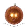 thumbnail image 3 of Vickerman MT198088D 4 in. Copper Candy Glitter Net Ornament - 3 per Bag, 3 of 3