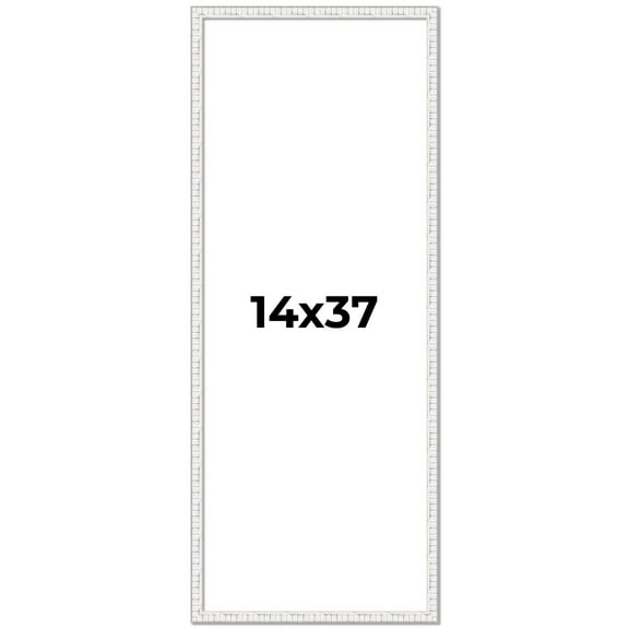 14x37 Frame White Real Wood Picture Frame Width 0.75 inches | Interior Frame Depth 0.5 inches |