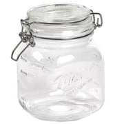 Mason Craft & More Airtight Large Glass Clamp Jar with Lid, Clear Mason Jar Storage Canister, 2.5 Liter (84.5oz)