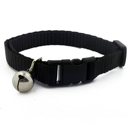 - Wideskall Adjustable Nylon Safety Breakaway Cat Collar With Bell, Black