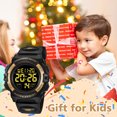 thumbnail image 3 of Kids Sport Digital Watch with Shockproof Silicone Strap,50M Waterproof ,Alarm, Stopwatch ,Outdoor Wristwatch for Boys Girls Gift for Kids, 3 of 7