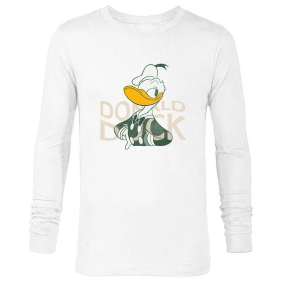 Disney Donald Duck Smile Classic Vintage Retro Distressed - Long Sleeve T-Shirt for Men - Customized-White