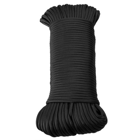 

HOMEMAXS 1PC Multi-use Braided Rope Life Saving Rope Parachute Cord Outdoor Auxiliary Rope Safety Sling (Black 50m)