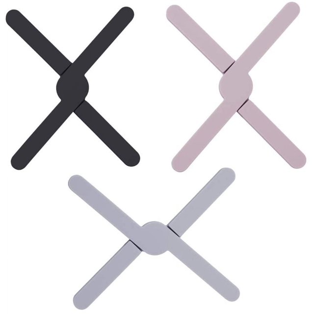 Salvamanteles plegable 3 uds. Salvamanteles de silicona antideslizante para platos salvamanteles de silicona plegable para platos calientes cocina y comedor salvamanteles