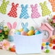 thumbnail image 5 of Bolsa De Tela Bolsa de lona con forma de conejito de Pascua azul para niños, bolsa de regalo portátil con asa para la búsqueda de huevos de Pascua (1 unidad) JASKFLY, 5 of 8