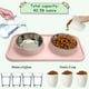 thumbnail image 4 of Cuencos dobles para comida y agua para perros de acero inoxidable con tapete de plástico antiderrames, 4 of 5