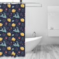 thumbnail image 2 of Shower Curtain, Artistic Cute Cartoon Cat Waterproof Fabric Plastic Shower Curtain, Drying Fast Bathroom Curtain with 9 Buttonholes, Ruffle Shower Curtain 60x72in, 2 of 8