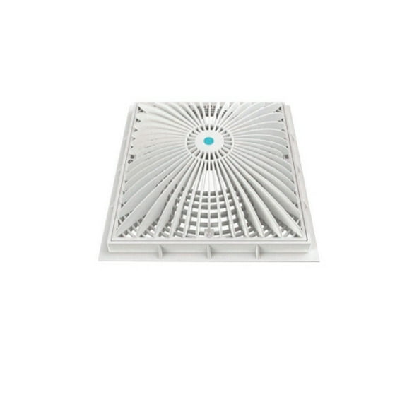 AquaStar 12" x 12" Square MoFlo Suction Outlet Cover, w/ Frame, White 12MF101