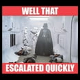 thumbnail image 2 of Men's Star Wars: A New Hope Darth Vader Well That Escalated Quickly  Graphic T-Shirt, 2 of 4